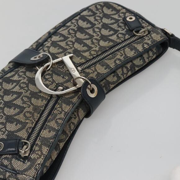 DIOR Trotter Canvas Shoulder Bag Navy Silver - Picture 6 of 12